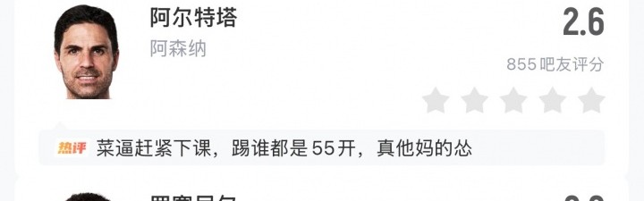 kaiyun-英超五虎😅英超球队欧冠16强首回合均不胜，5位主帅被吧友打2分